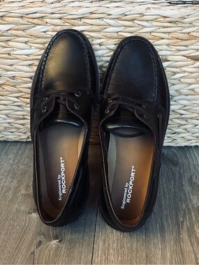 Rockport Men’s Perth Dark Brown Leather Boat Shoes - Classic Lace-Up 13 M NWOB